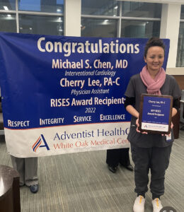 Cherry Lee, PA-C, Named First APP Recipient of Adventist Healthcare’s R.I.S.E.S Award
